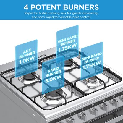 Midea 60cm Gas/Electric Freestanding Stove