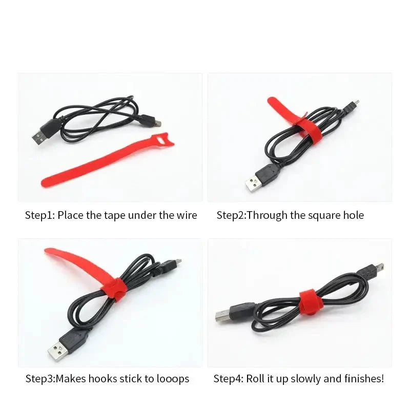 250mm Reusable Hook & Loop Cable Ties (Adjustable)