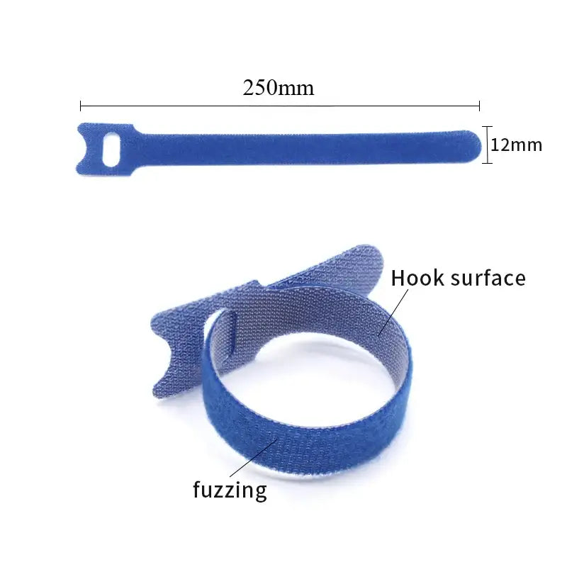 250mm Reusable Hook & Loop Cable Ties (Adjustable)