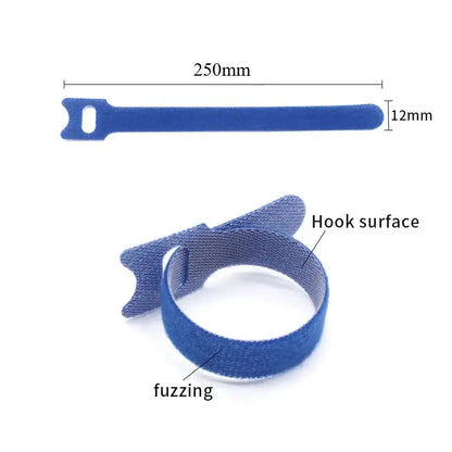 250mm Reusable Hook & Loop Cable Ties (Adjustable)