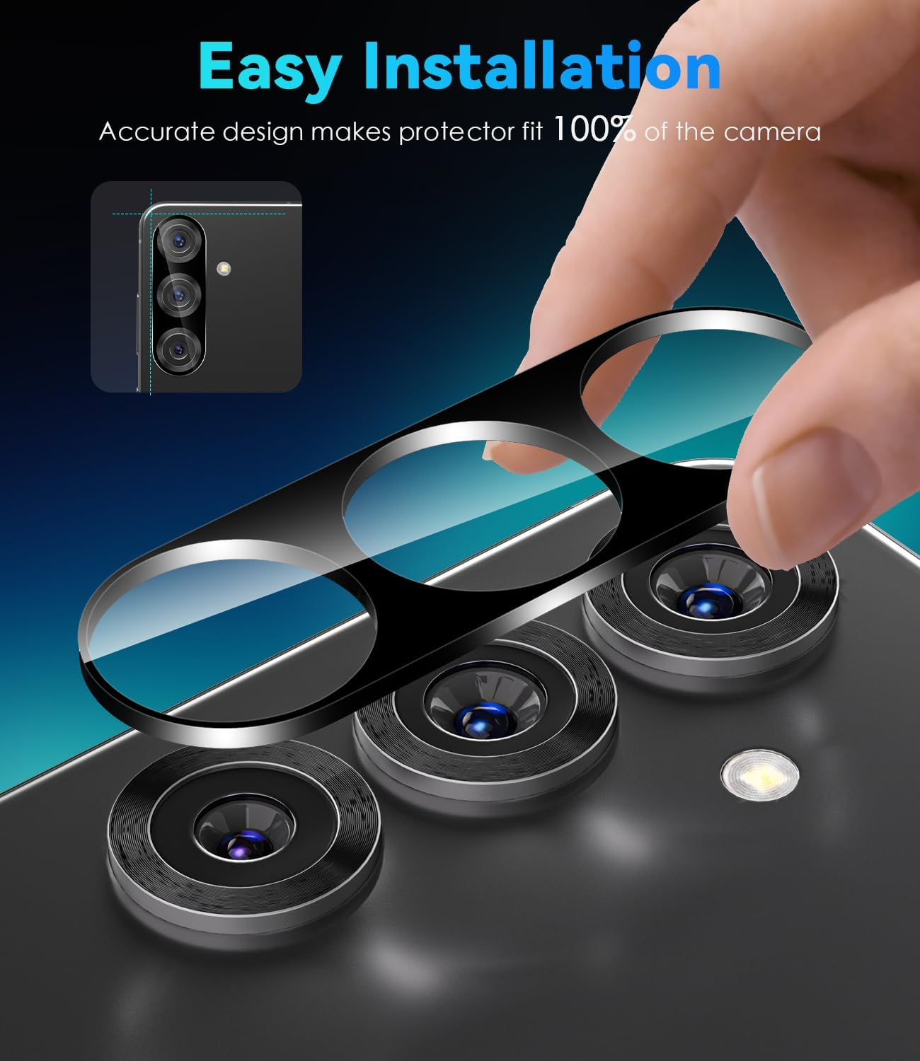 For Samsung Galaxy S25 Camera Lens Tempered Glass Protector
