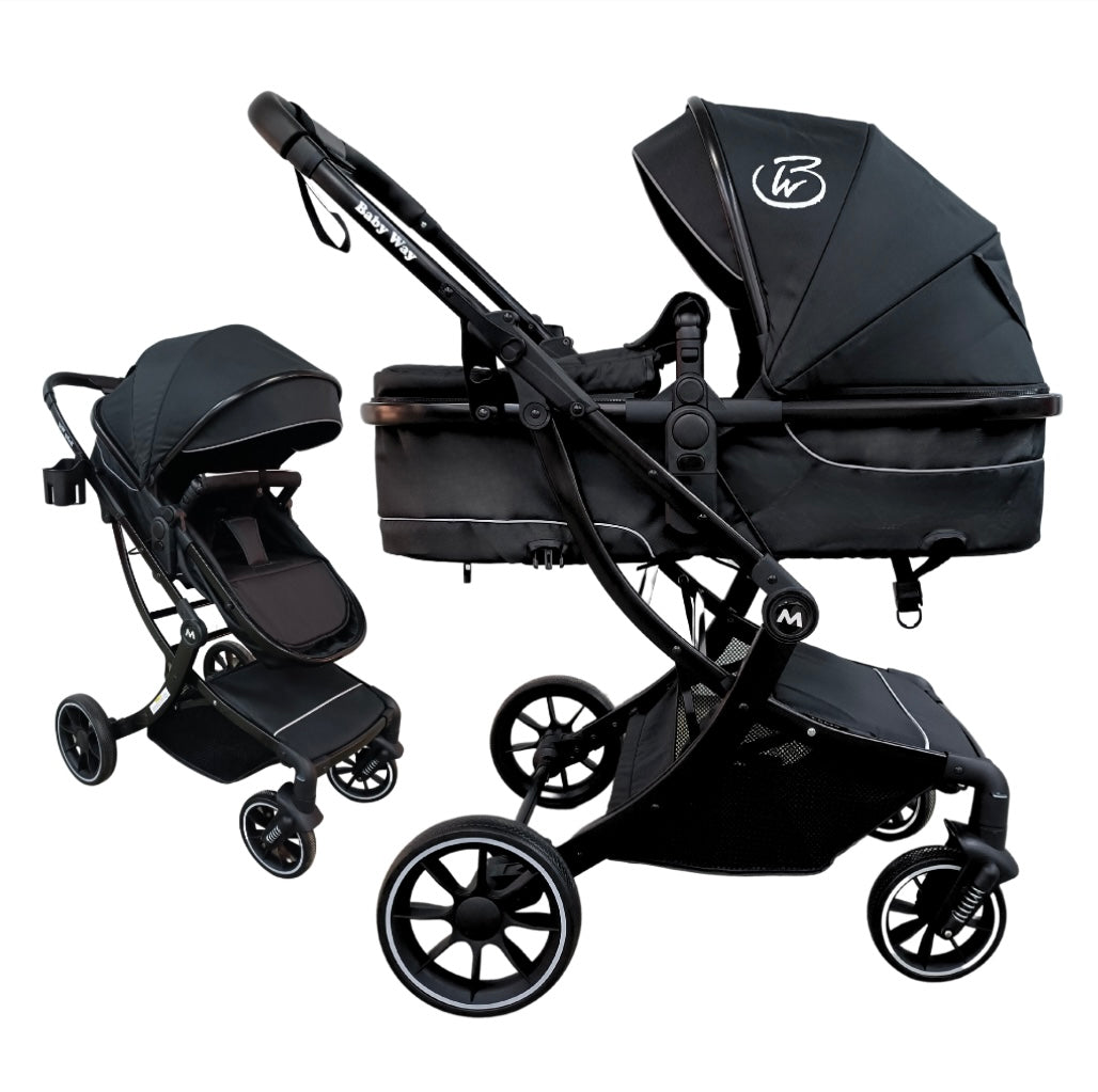 Baby 2 in 1 Multifunctional Two-Way Bassinet Stroller BLACK