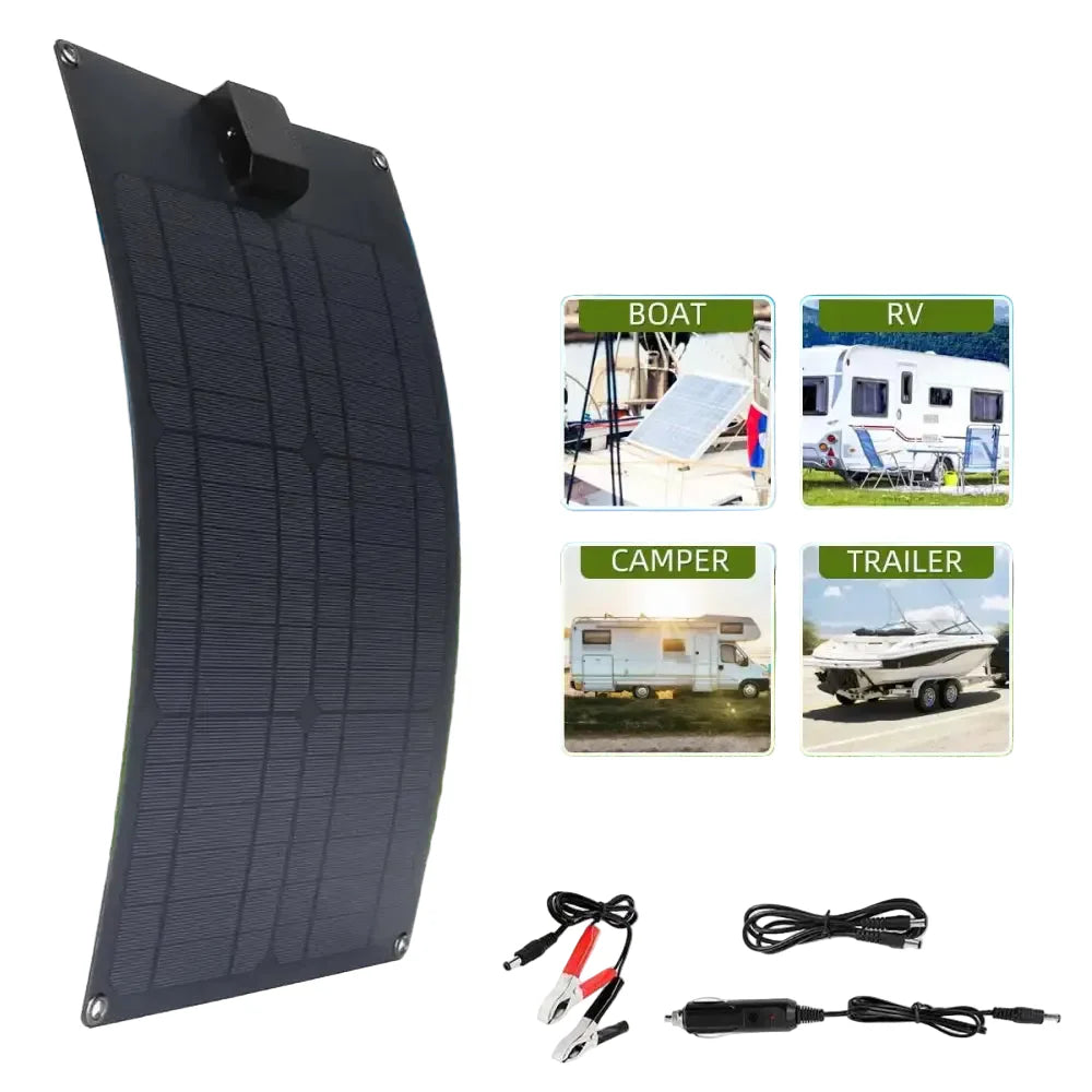 25W Portable Solar Panel Charger with USB & 12V DC Output