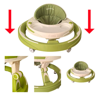 Zoom Adjustable O-ring Baby Walker with Push Handle