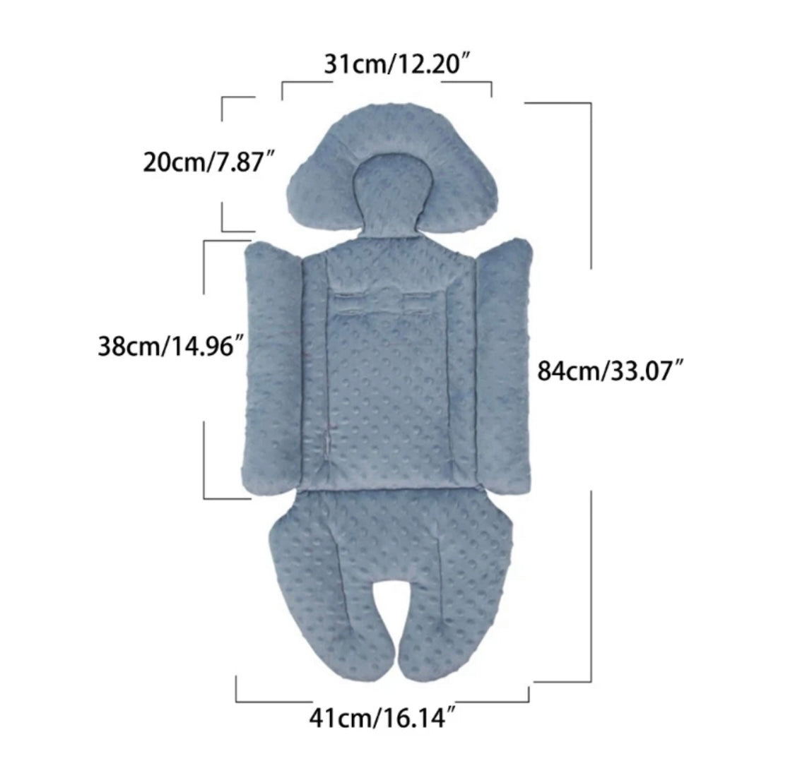Deluxe Baby Stroller Pad liner with Multi-Zone Support