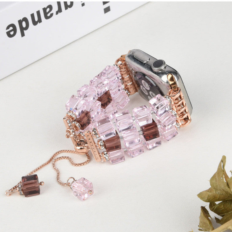 Large Square Crystal Stretch Apple Watch Band