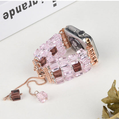 Large Square Crystal Stretch Apple Watch Band