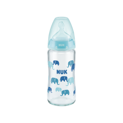 NUK First Choice Plus Glass Baby Bottle with Temperature Control - 240ml