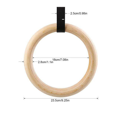 28mm Wooden Gymnastic Rings Gym