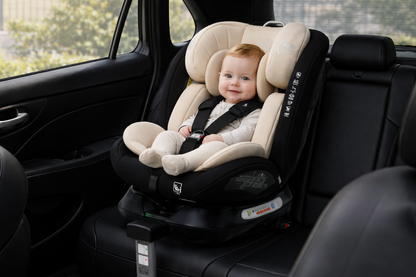 Preorder - SafeOrbit Beige i-Size 360 Rotating Car Seat with ISOFIX and Support Leg