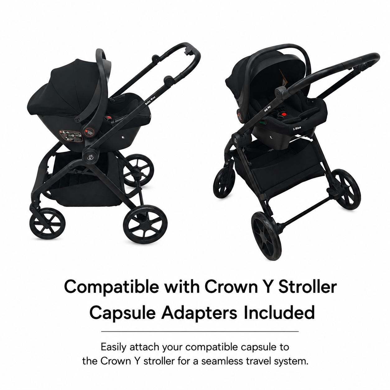 Preorder - 4in1 Crown Y Luxury Stroller + Open Bassinet + Cloud i-Size Capsule Car Seat + Isofix Base with Leg Support Travel System
