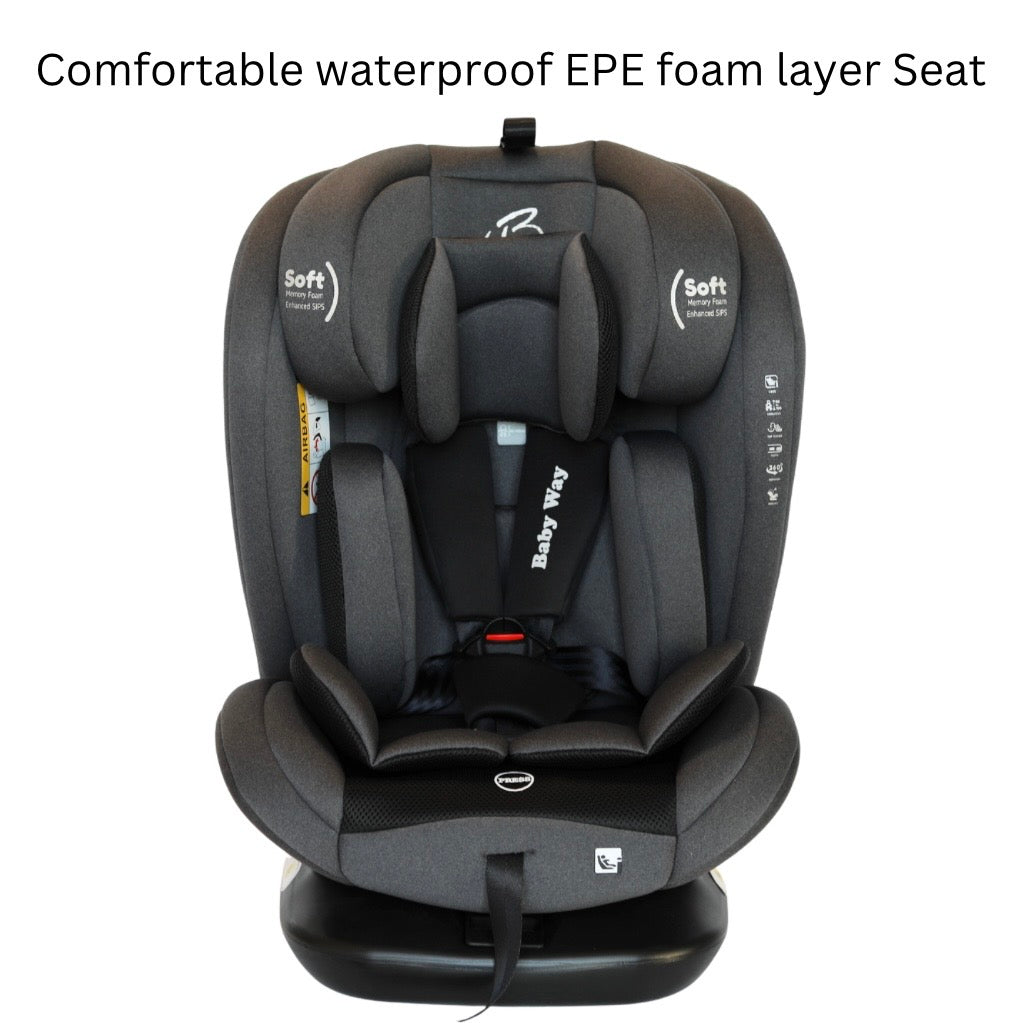 All-Rider Charcoal 360 Rotating Convertible iSize Car Seat with ISOFIX and Top Tether