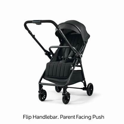 NextSteps Compact Travel-Friendly Switch Stroller + Racer Black Booster Car Seat