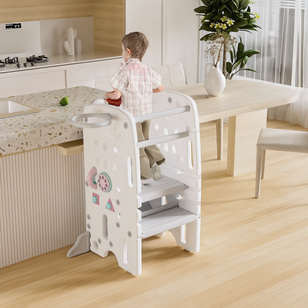 Deluxe Multi-Function Toddler Learning Tower Step Stool with Activity Centre