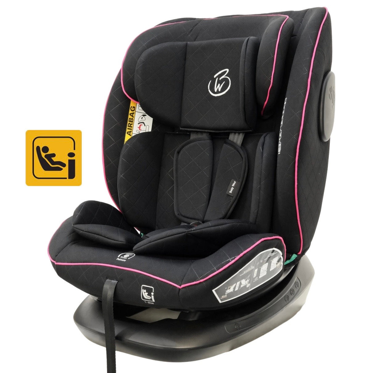 Preorder - SafeSwitch Pink Convertible Car Seat with Recline and Adjustable Headrest