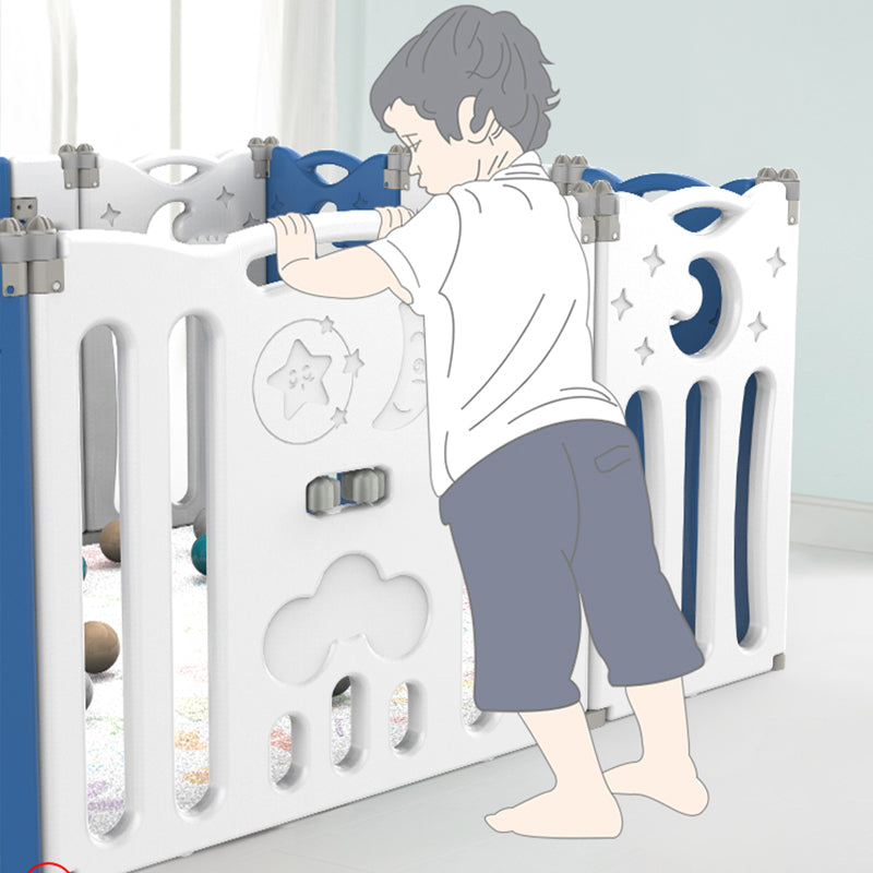 Foldable Baby Playpen 20 Panels – Blue Safety Play Fence for Babies