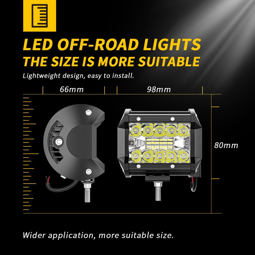 Pair 3Inch Led Work Light Bar Spot Flood Offroad Driving 4Wd 4X4 Reverse