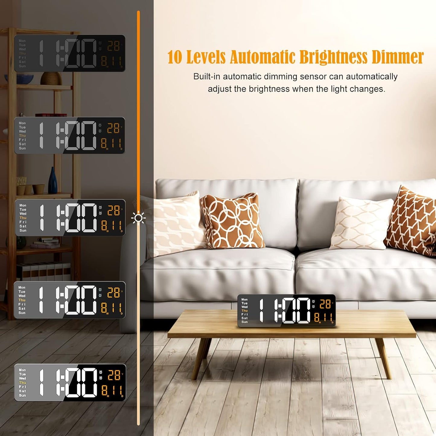Digital Wall Clock Large