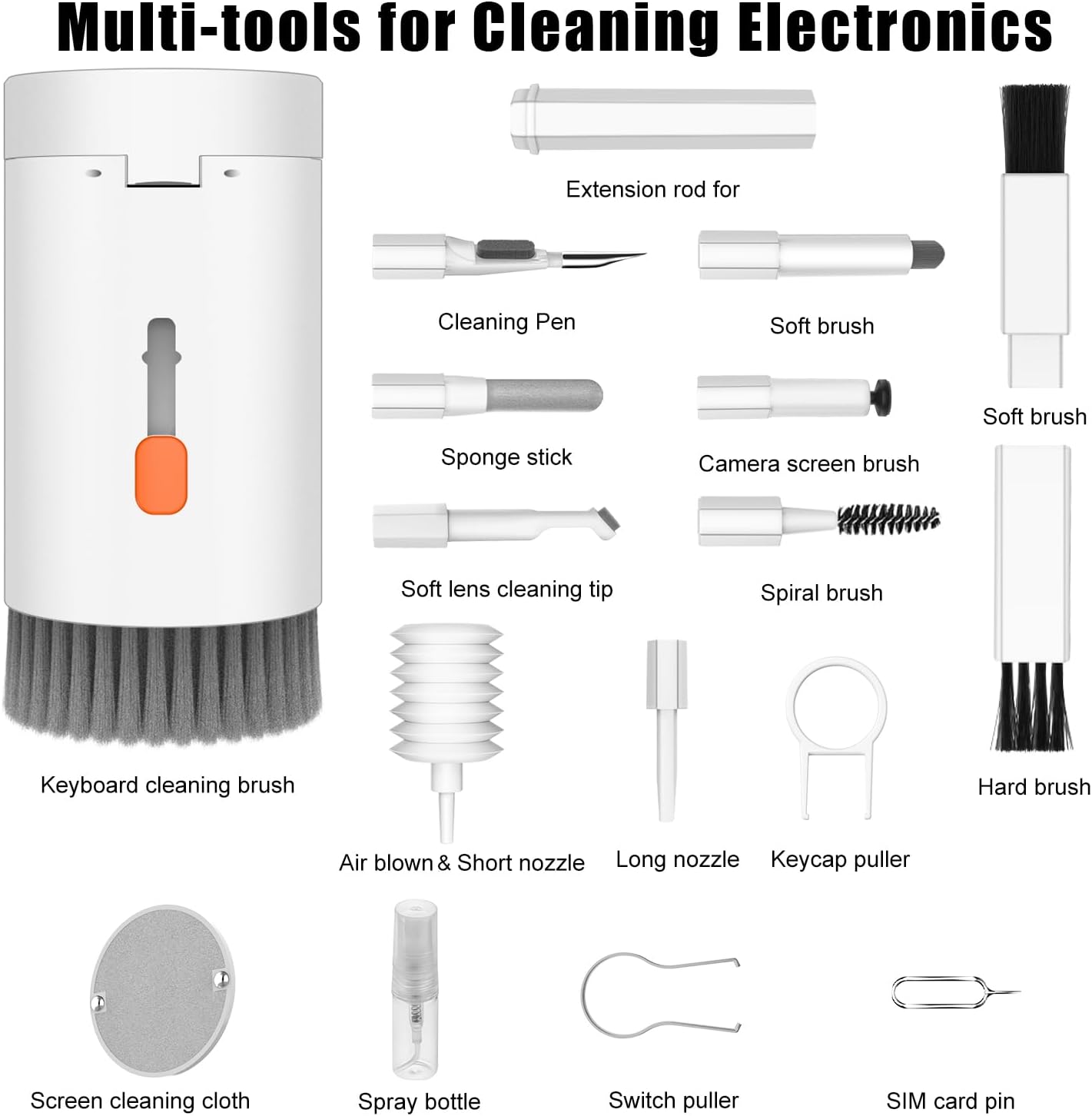 Multifunctional Cleaner Kit for Laptop, Keyboard, Earbuds, Camera, Cellphones