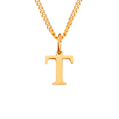 14K Stainless Steel Necklace with 26 Letters