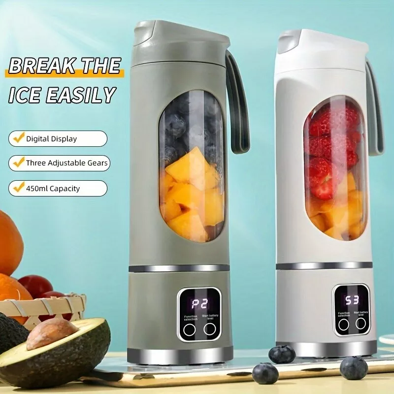 Portable Mini Blender USB Rechargeable Juicer Cup Smoothies Mixer Fruit Machine