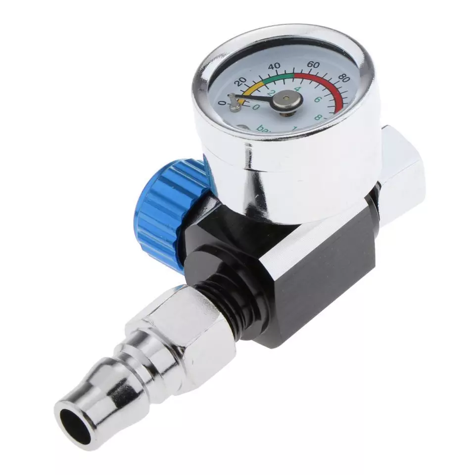 For Car Metal Paint Spray Gun Air Pressure Regulator Gauge 0-140PSI