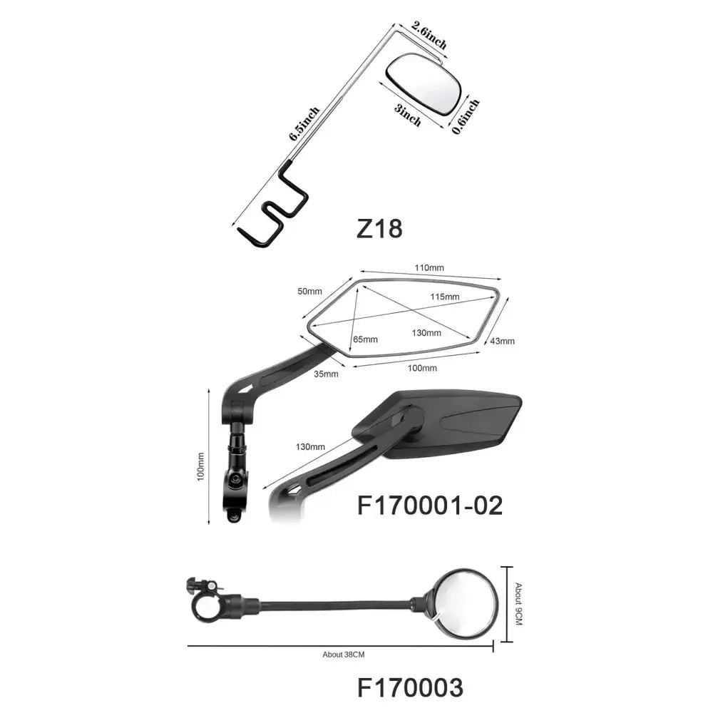 360° Adjustable Bicycle Rearview Mirrors for MTB & Road Bike Handlebars