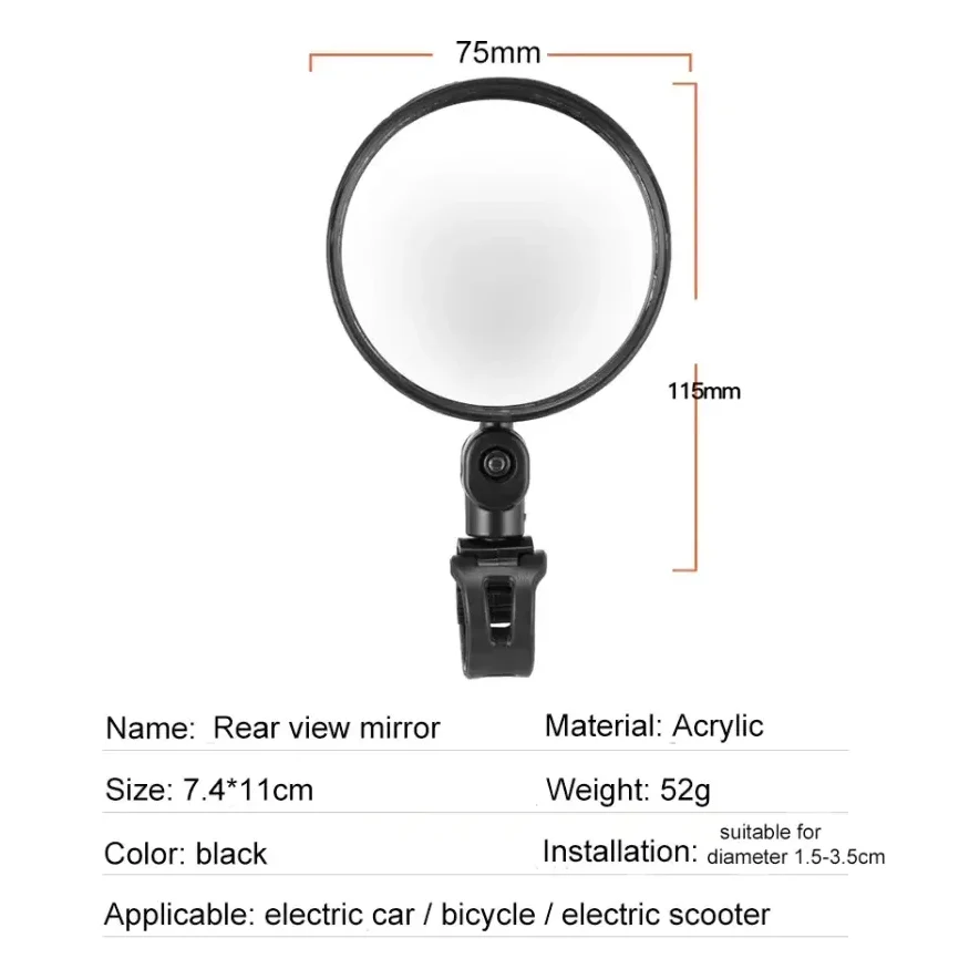 360° Adjustable Bicycle Rearview Mirrors for MTB & Road Bike Handlebars