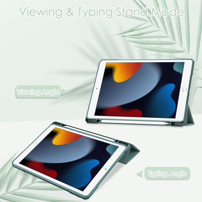 iPad 10.2 Case Clear Transparent Back Shell, Auto Sleep Wake