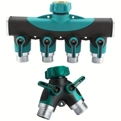 3/4" 2/4-Way Garden Hose Splitter with Shut-Off Valve (different types available)