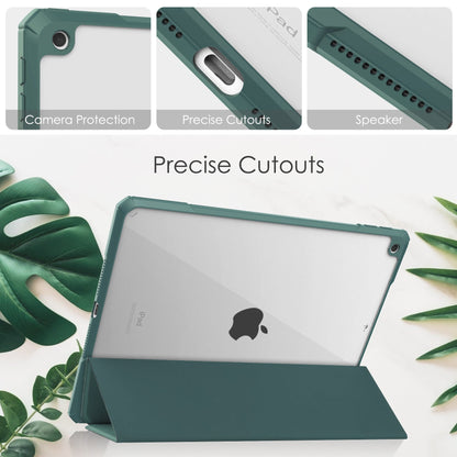 iPad 10.2 Case Clear Transparent Back Shell, Auto Sleep Wake