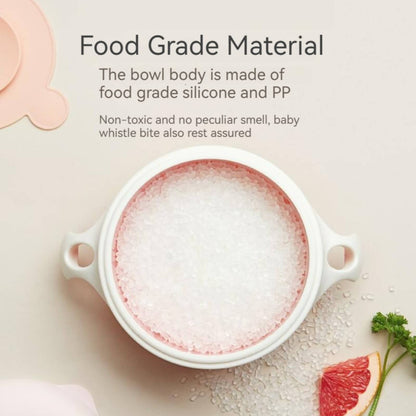 3 Grids Thermal Stainless Steel Baby Toddler Suction Plate /Bowl 4 Pieces Set -Red