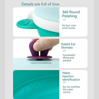 3 Grids Thermal Stainless Steel Baby Toddler Suction Plate /Bowl Set-Green