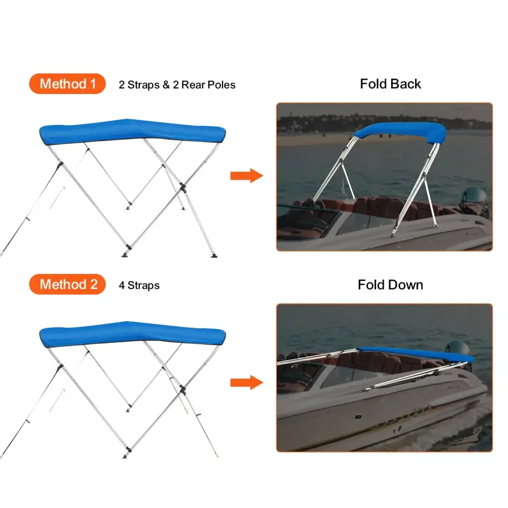 3-Bow Bimini Top Boat Canopy – 900D Polyester (different sizes available)