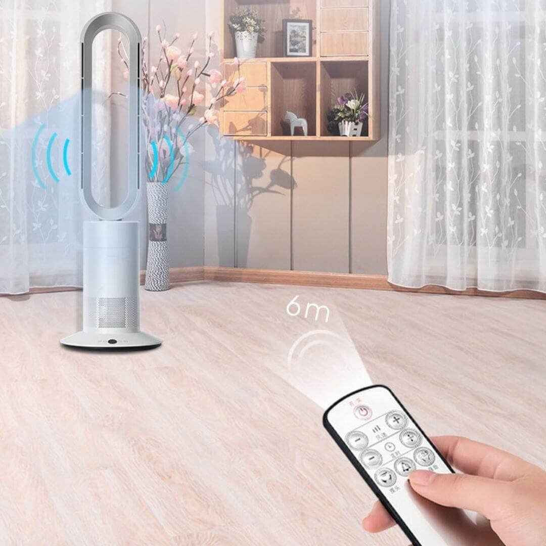 Bladeless Fan Heater NZ – 2-In-1 Hot & Cool Tower Fan | ClimateMaster | Silver/White