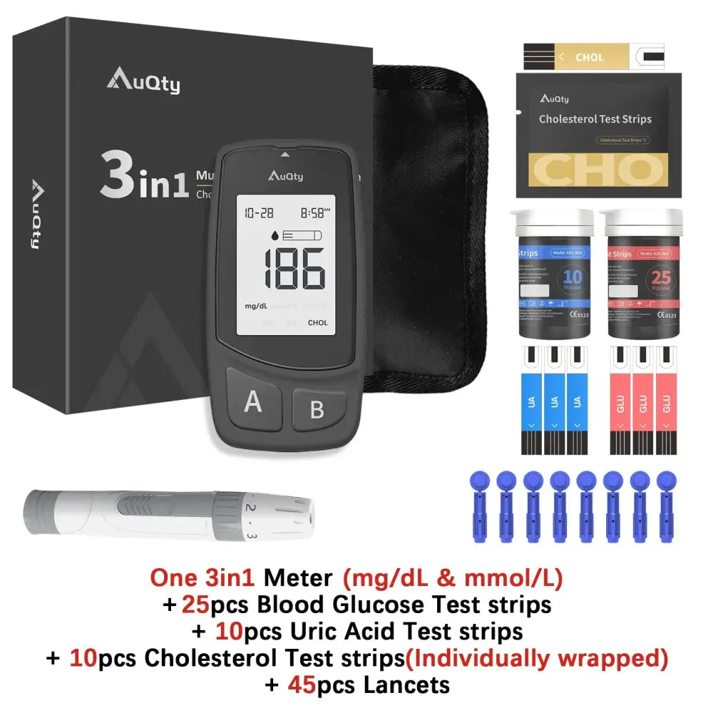 3-in-1 Blood Glucose, Uric Acid & Cholesterol Meter