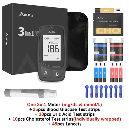 3-in-1 Blood Glucose, Uric Acid & Cholesterol Meter