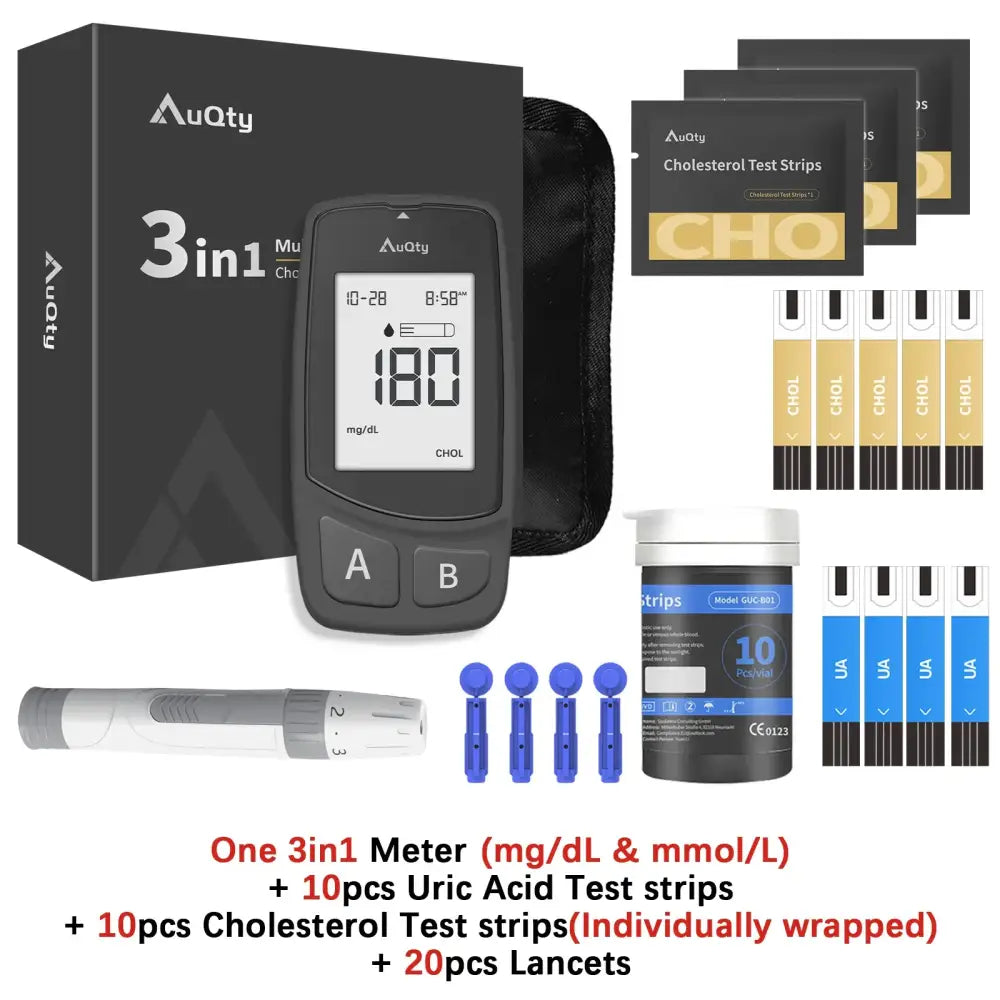 3-in-1 Blood Glucose, Uric Acid & Cholesterol Meter