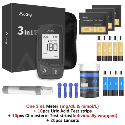 3-in-1 Blood Glucose, Uric Acid & Cholesterol Meter