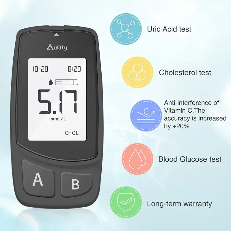 3-in-1 Blood Glucose, Uric Acid & Cholesterol Meter