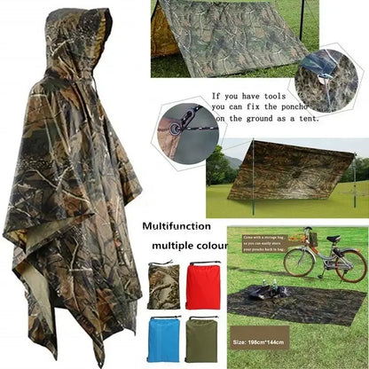 3 in 1 Rain Poncho / Waterproof Tent / Picnic Mat