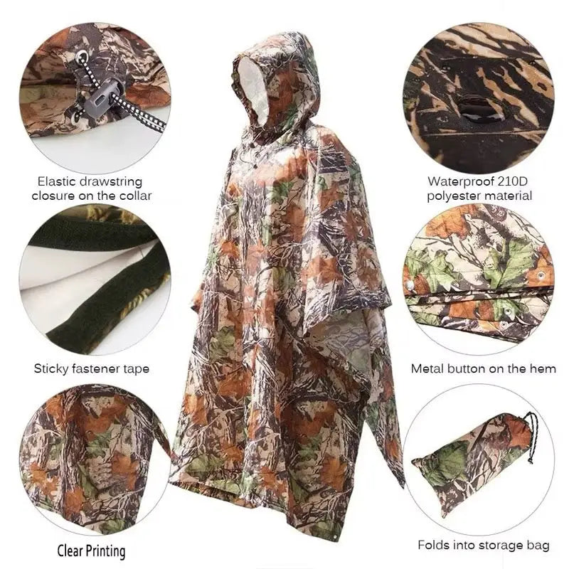 3 in 1 Rain Poncho / Waterproof Tent / Picnic Mat