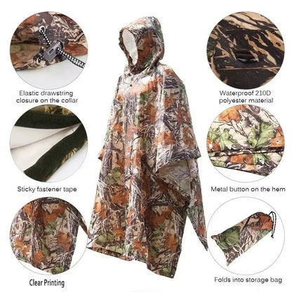 3 in 1 Rain Poncho / Waterproof Tent / Picnic Mat