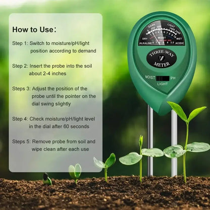 Soil Meter (Moisture, Light, PH)