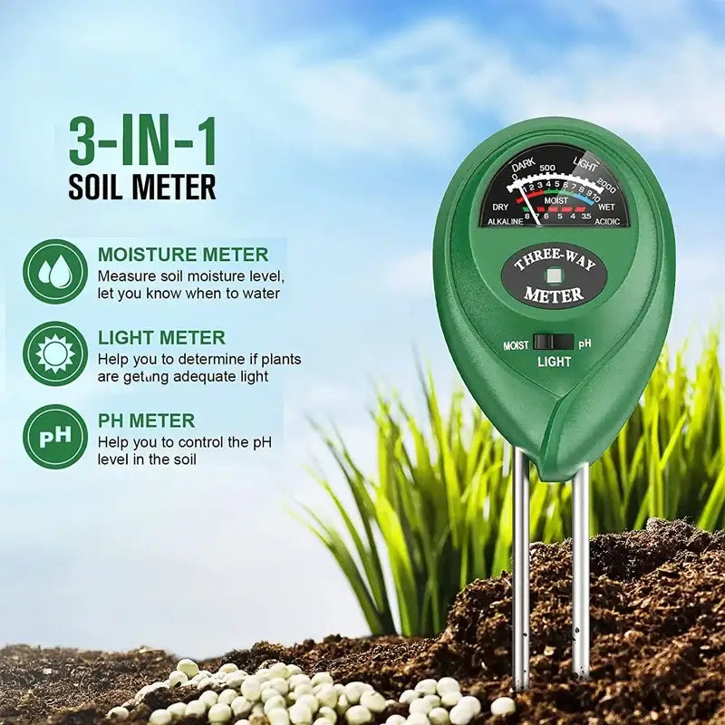 Soil Meter (Moisture, Light, PH)