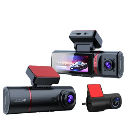 3-Lens Car Camera – Front/Inside/Rear 4K DVR (different models available)