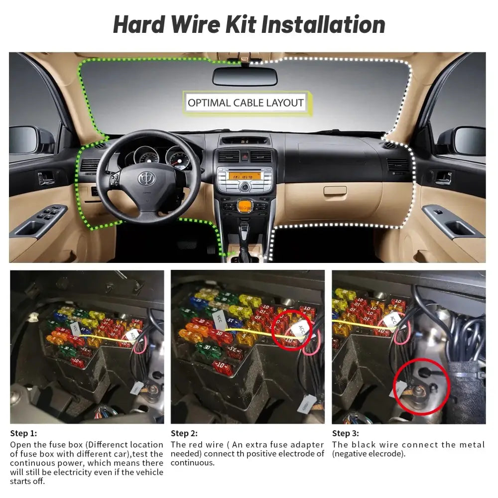 3-Lens Car Camera – Front/Inside/Rear 4K DVR (different models available)