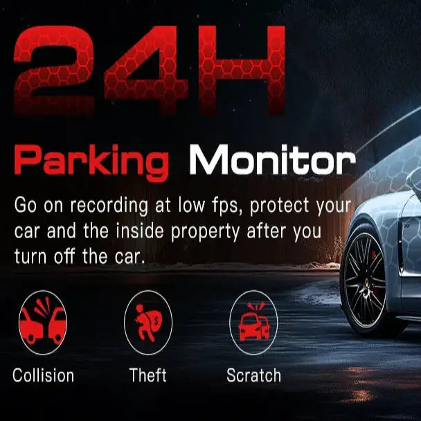 3-Lens Car Camera – Front/Inside/Rear 4K DVR (different models available)