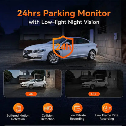 3-Lens Car Camera – Front/Inside/Rear 4K DVR (different models available)