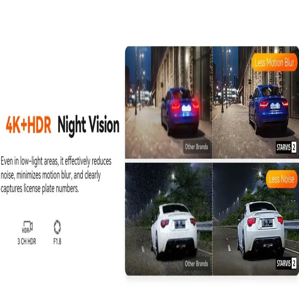 3-Lens Car Camera – Front/Inside/Rear 4K DVR (different models available)